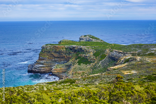 Picturesque view of Cape of Good Hope - the most south-western point of the African continent. Cape Peninsula, South Africa. 