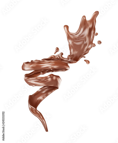 Chocolate splash. Design element. Vector illustration on white background.