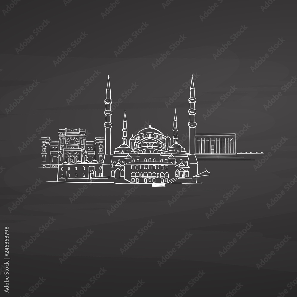 Fototapeta premium Ankara Turkey signs on blackboard