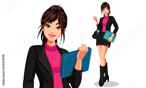 Young beautiful business women with laptop 2
