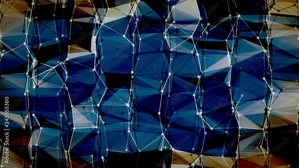 Future Shapes 1024: Abstract geometry with wireframe triangles and squares (Loop).