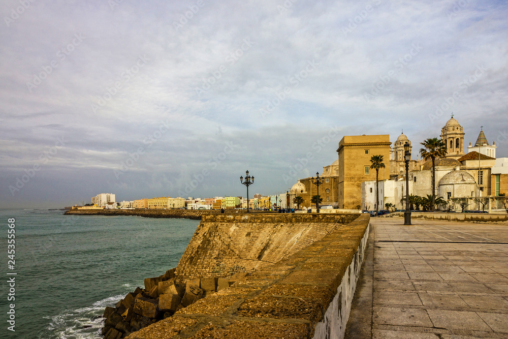 Cadiz sea front view, Spain