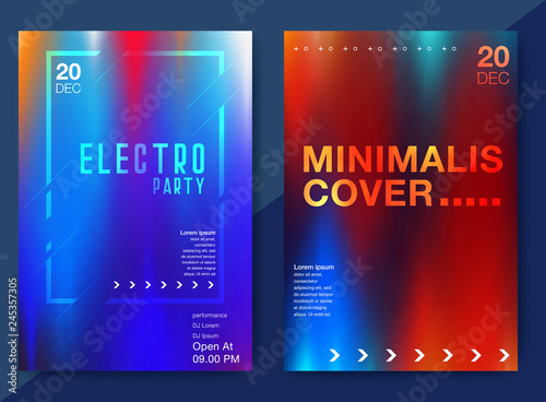 Colorful abstract liquid and fluid poster and cover design. Minimal geometric pattern gradients backgrounds