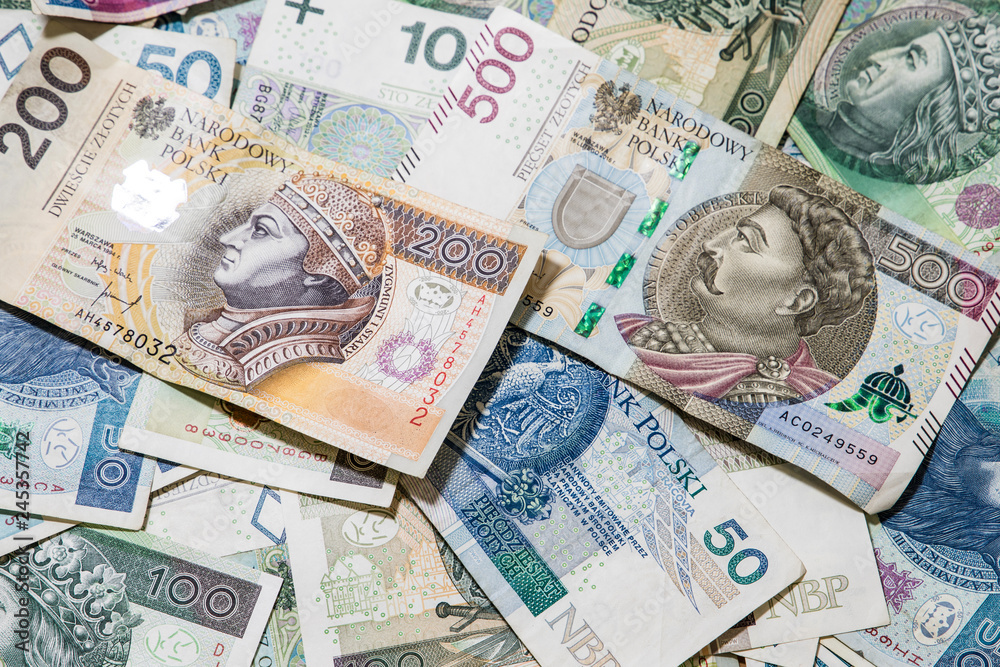 Obraz premium Polish money background