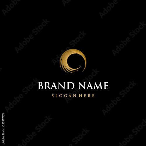 Circular Golden Power Energy Abstract Creative Business Logo