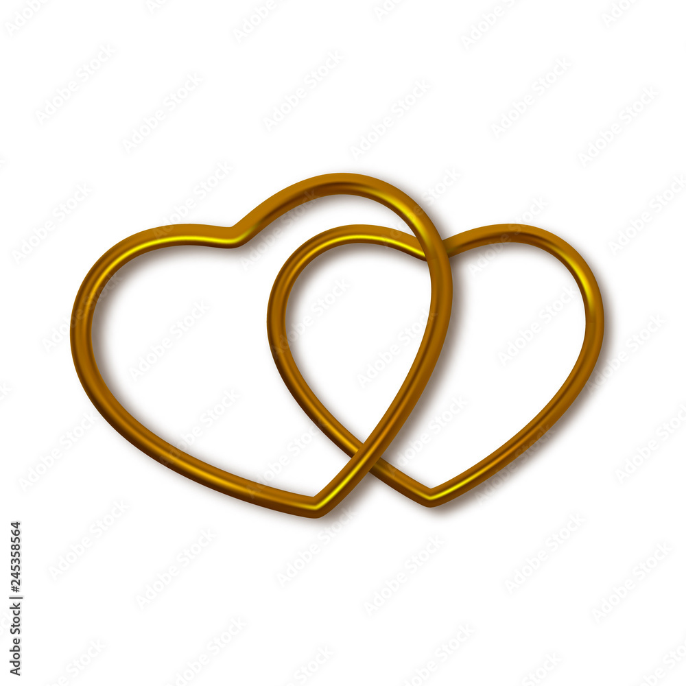 Two pairs of golden frames isolated on white background. Vector Illustration. - Vector Two pairs of golden frames isolated on white background. Vector Illustration. - Vector