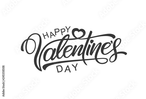 Ready design calligraphic, hand lettering happy valentines day. Vector Illustration. - Vector
