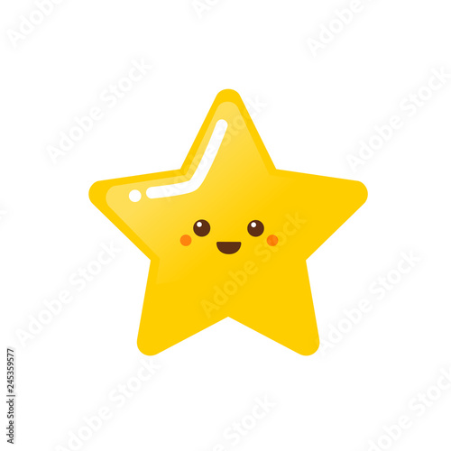 Cute happy golden star