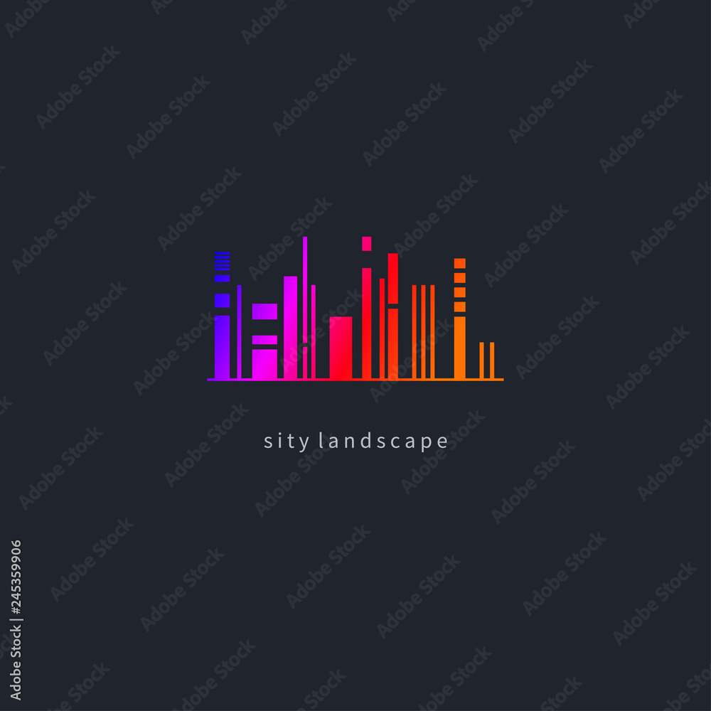 Color gradient city icon