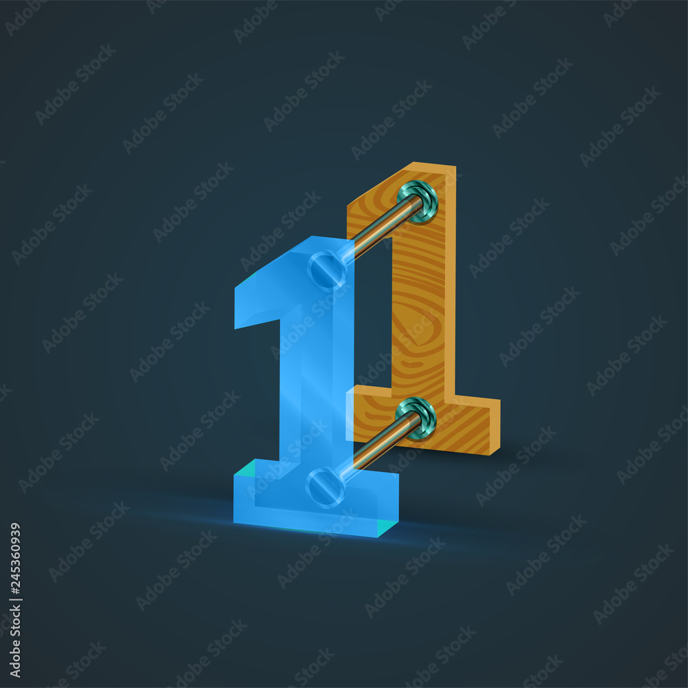 3D, realistic glass and wood character, vector 3D, realistic glass and wood character, vector