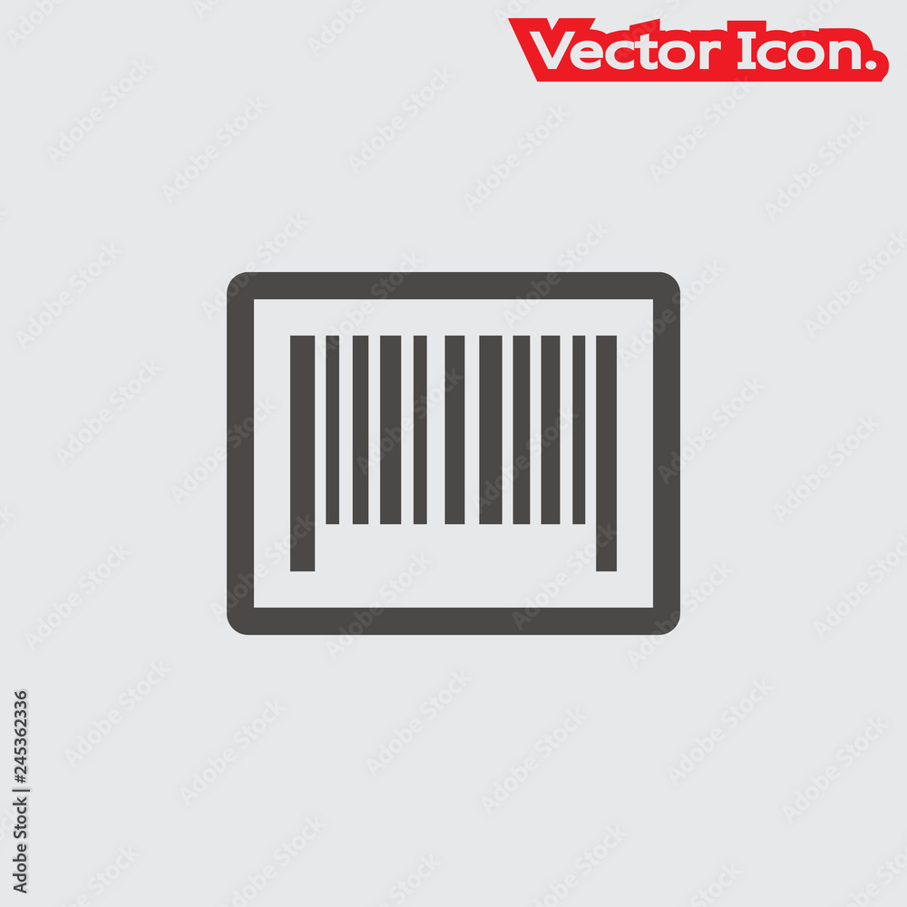 Barcode icon isolated sign symbol and flat style for app, web and digital design. Vector illustration. Barcode icon isolated sign symbol and flat style for app, web and digital design. Vector illustration.