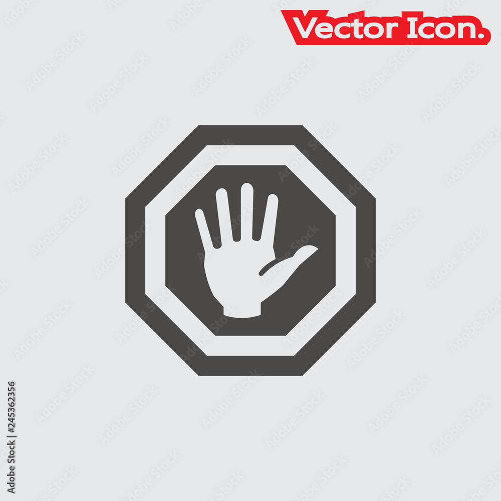 Blank Stop Sign. icon isolated sign symbol and flat style for app, web and digital design. Vector illustration. Blank Stop Sign. icon isolated sign symbol and flat style for app, web and digital design. Vector illustration.