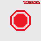 Blank Stop Sign. icon isolated sign symbol and flat style for app, web and digital design. Vector illustration.