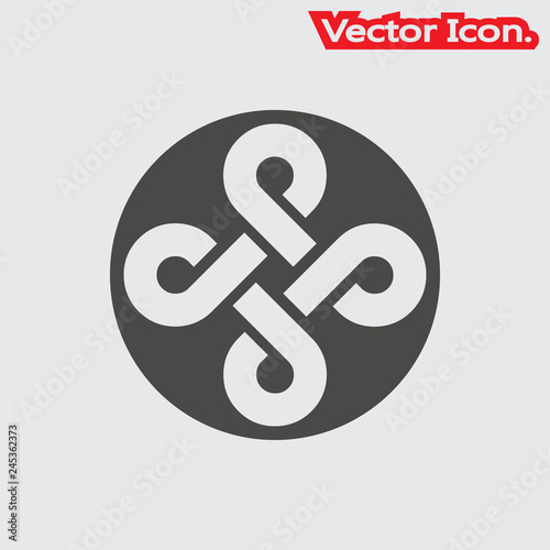 Bowen knot icon isolated sign symbol and flat style for app, web and digital design. Vector illustration.