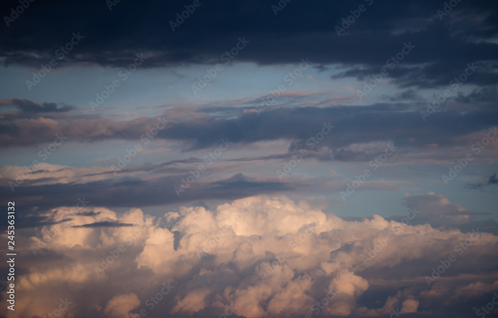 Obraz premium future and success. heaven. summer vacation. weather forecast. clouds in sunny blue sky. sky background. dreaming. freedom and change of life. blue sky with clouds. High in the sky