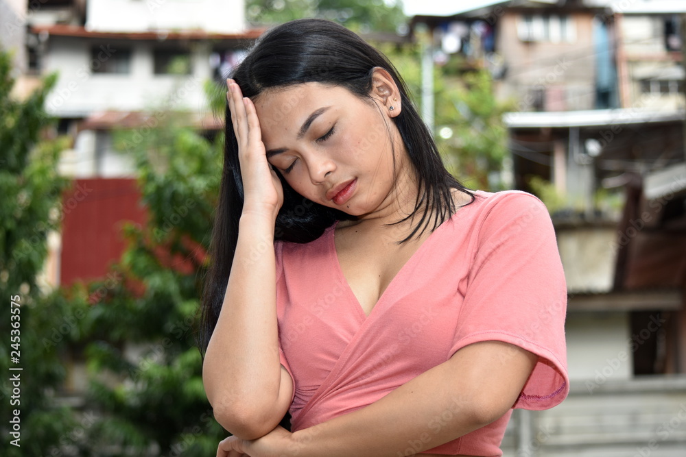 Tired Asian Adult Female Tired Asian Adult Female