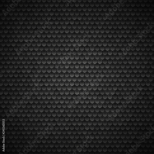 hexagonal background, dark metallic texture