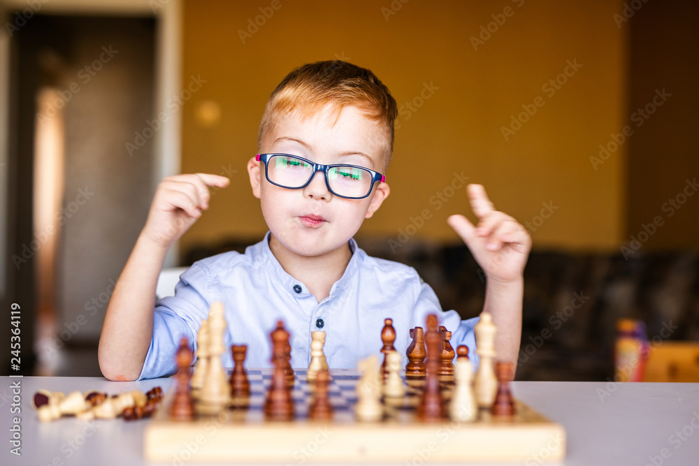 Boy Concentrating on His Next Chess Move Stock Image - Image of  concentration, glass: 295057