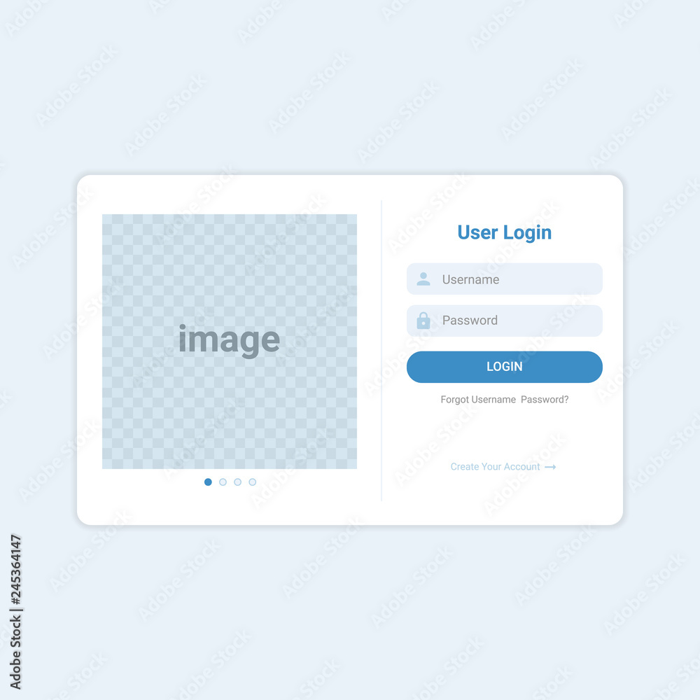 soft modern login ui design template vector - obrazy, fototapety, plakaty 