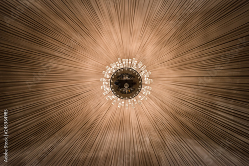Image of the ceiling with chandelier