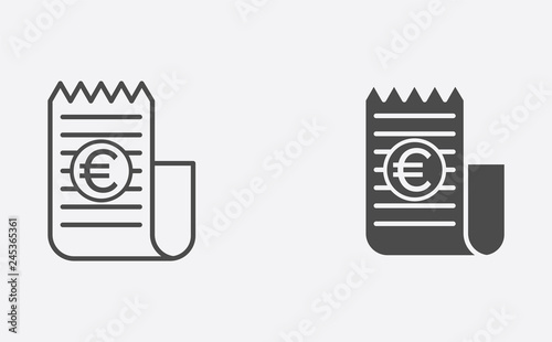 Invoice filled and outline vector icon sign symbol