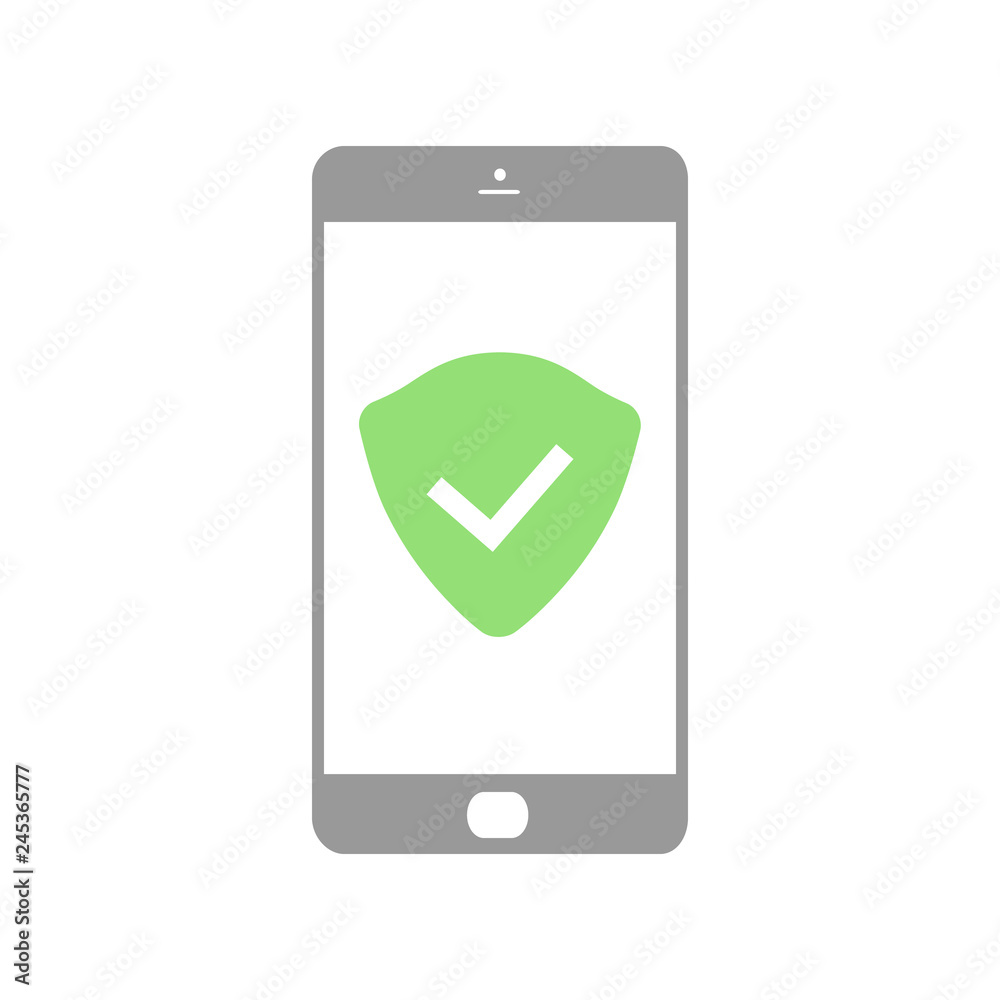 Great concept of protecting a mobile phone on a white background Great concept of protecting a mobile phone on a white background