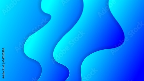 3D blue gradient layers abstract background. Vector design for business presentations, flyers, posters and invitations. Colorful carving art with shadows.