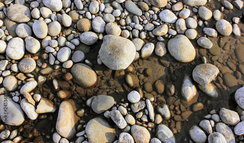river pebbles in water
