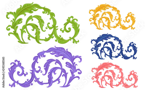 collection rich baroque floral scroll filigree for your design