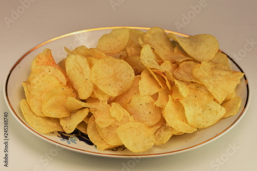 potato chips   on white