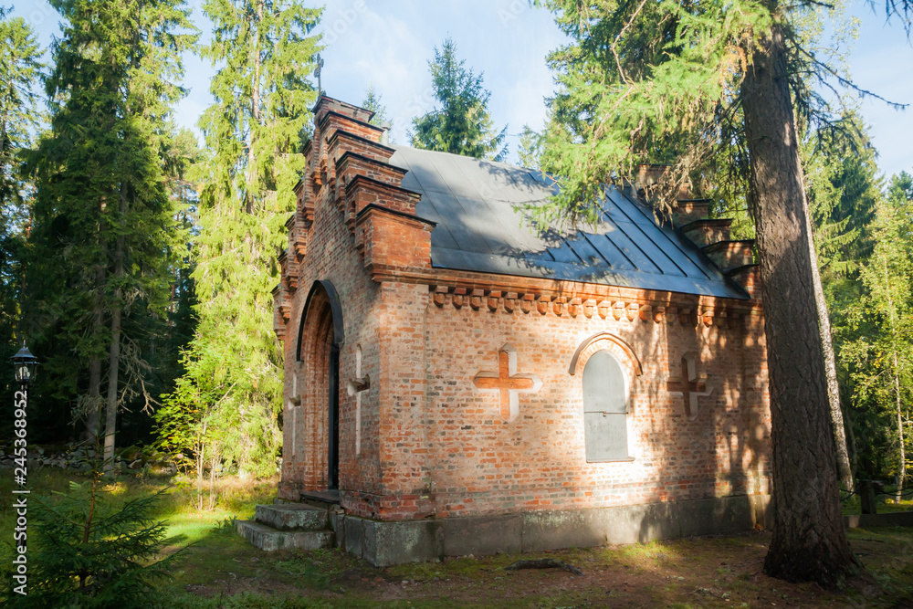 Old chapel at Wrede family cemetery. 18 September 2018 - Anjala, Kouvola, Finland.