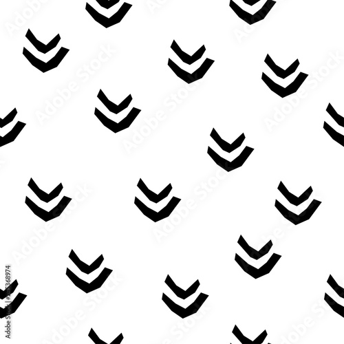 Handmade contrast seamless pattern. Childish craft monochrome wallpaper for birthday card, baby nappy, school party advertising, shop sale poster, holiday wrapping paper, textile, bag print etc.