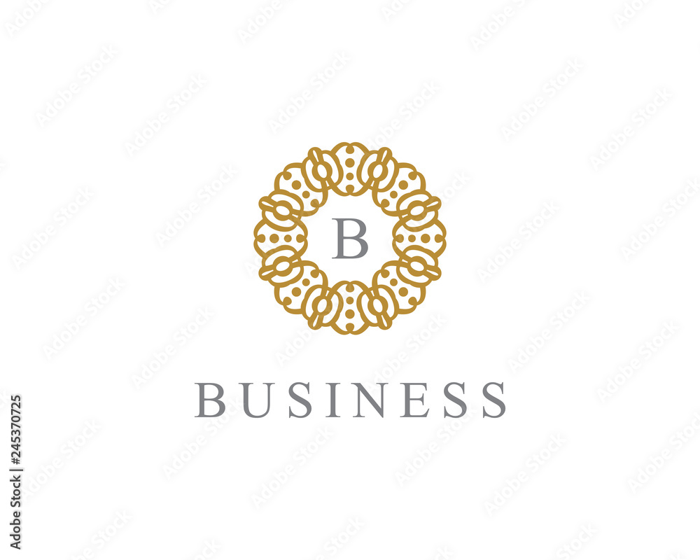 Fototapeta premium Ornament Floral Frame Logo Vector 014