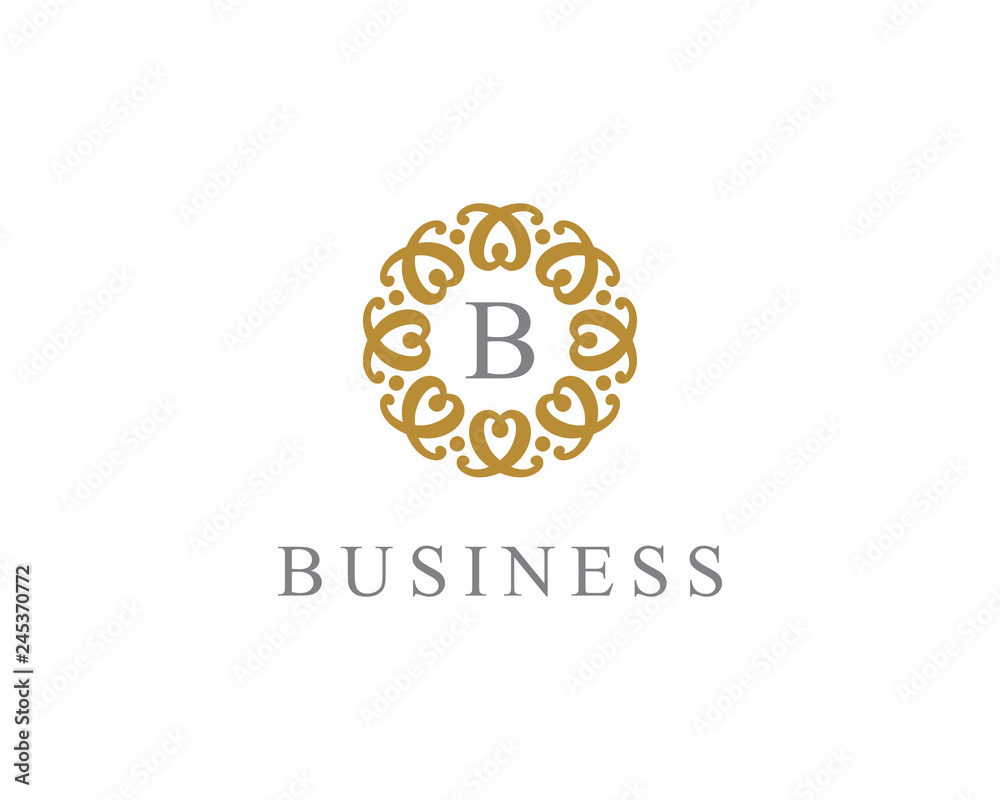 Naklejka premium Ornament Floral Frame Logo Vector 015