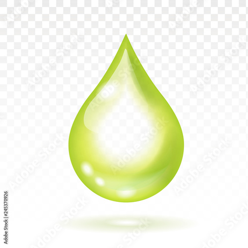 Olive oil drop realistic. Vector illustration