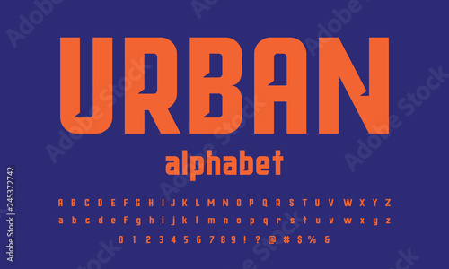 Vector of modern stylized alphabet design photo