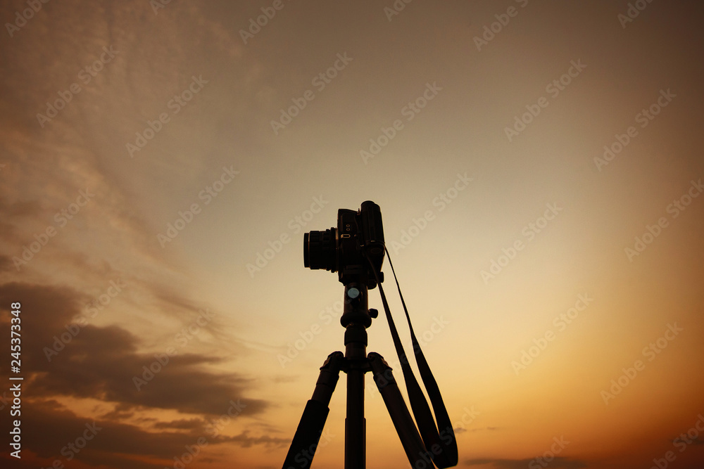 silhouette old camera film at chiang mai, thailand silhouette old camera film at chiang mai, thailand