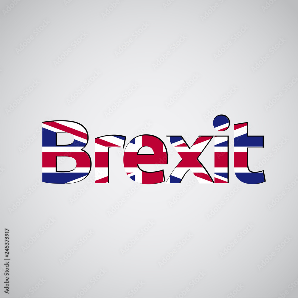 Brexit text with UK flag, vector Brexit text with UK flag, vector