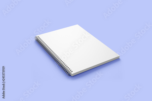 Canvastavla Spiral-bound book cover mockup isolated on white / grey background