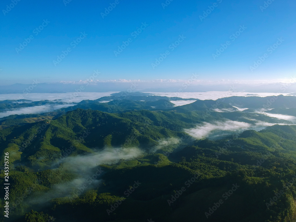 Aerial view, Beautiful nature view of laos.