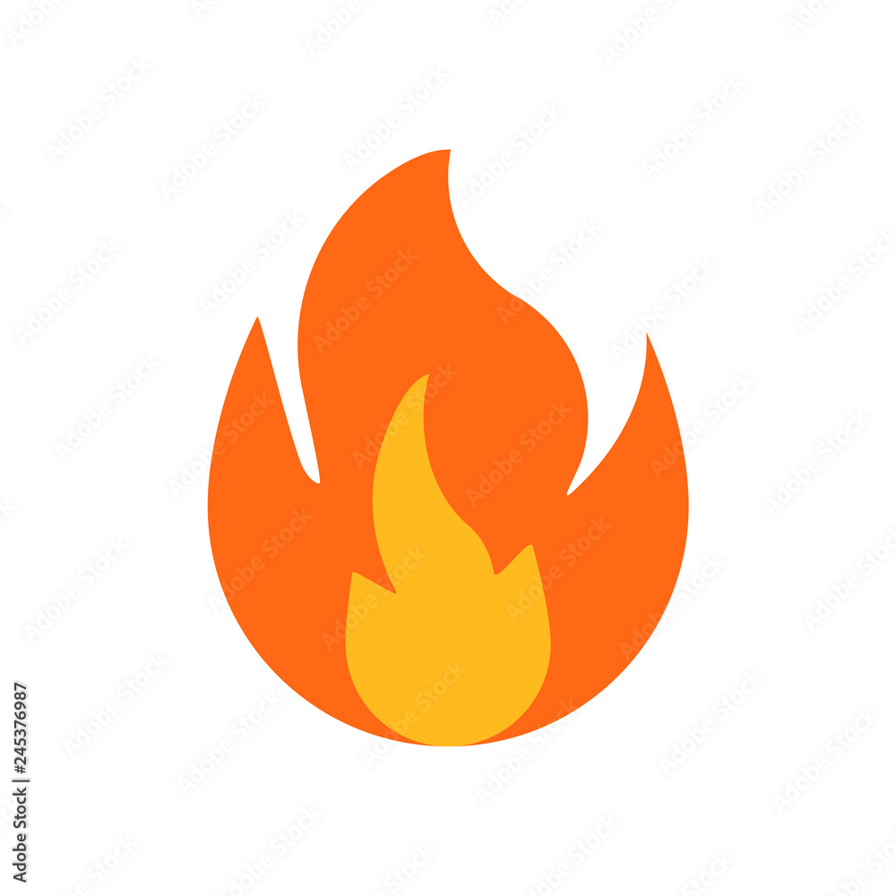 Fire sign. Fire flames icon isolated on white background. Vector illustration. Fire sign. Fire flames icon isolated on white background. Vector illustration.