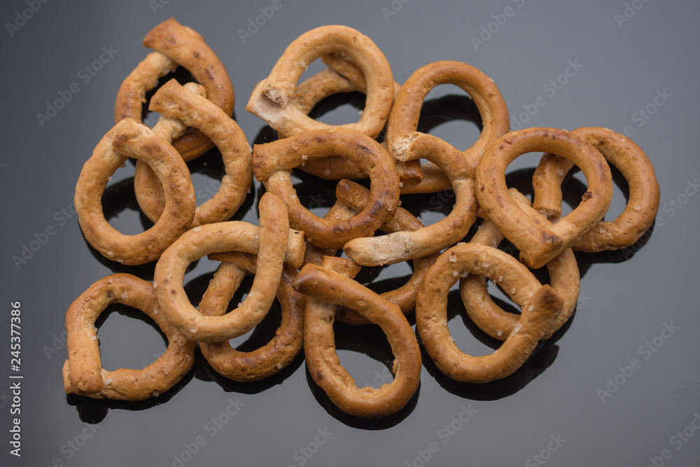 Pretzels crackers with with olives and wine Pretzels crackers with with olives and wine