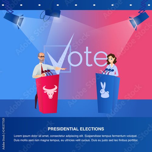 Banner Illustration Debate Presidential Elections