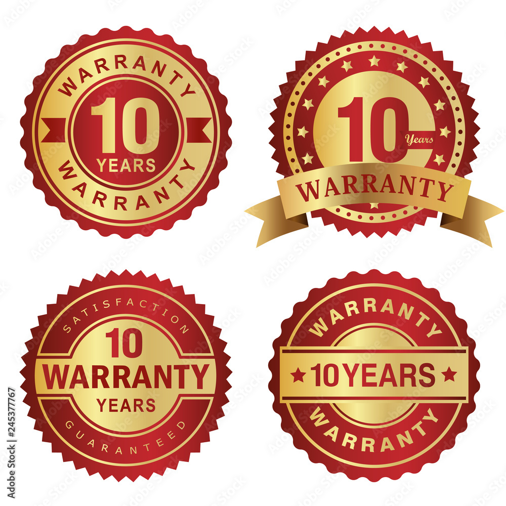 10 years warranty labels