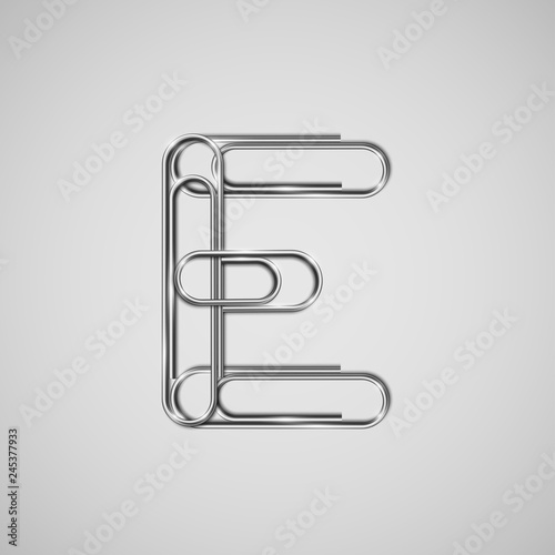 Linked paperclips forming a character, vector