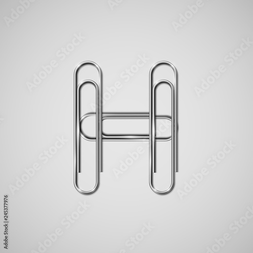 Linked paperclips forming a character, vector