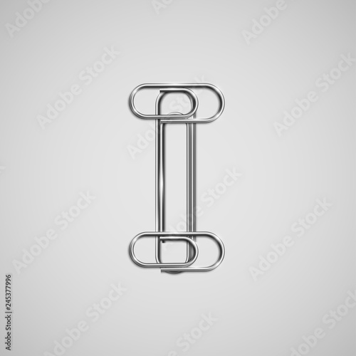 Linked paperclips forming a character, vector