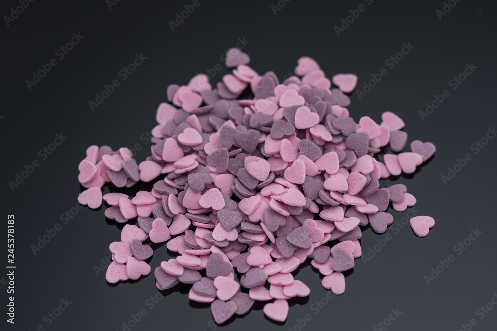 Purple ,Pink Candy Hearts,Colorful sweetss, sprinkle   pile