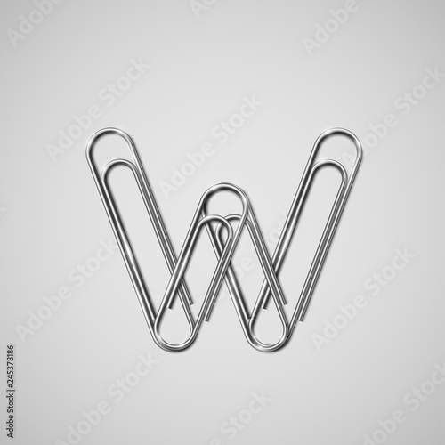 Linked paperclips forming a character, vector