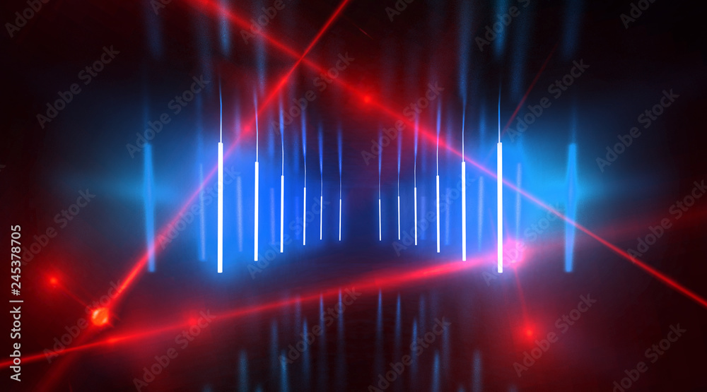 Abstract arch, tunnel, corridor, neon light, rays. 3d illustration Abstract arch, tunnel, corridor, neon light, rays. 3d illustration